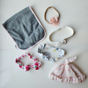 Baby & Toddler Clothes - Head Bands & Hat & Burp Cloth